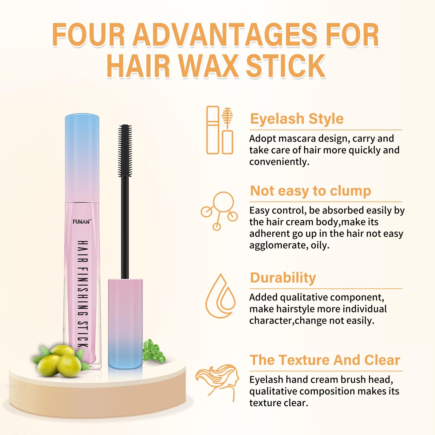 PasaRose in-use on baby hair illustrating neat, long-lasting hold benefit