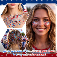 PASNOWFU glitter on cheek at festival showing eye-catching shimmer benefit