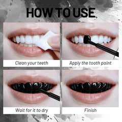 Model applying PASNOWFU paint to teeth, easy application for cosplay looks