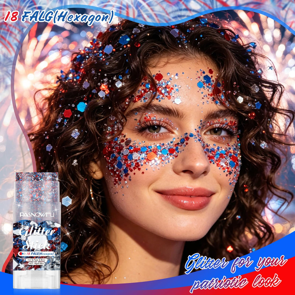 PASNOWFU close-up hexagon glitter texture, detailed shimmer for bold looks
