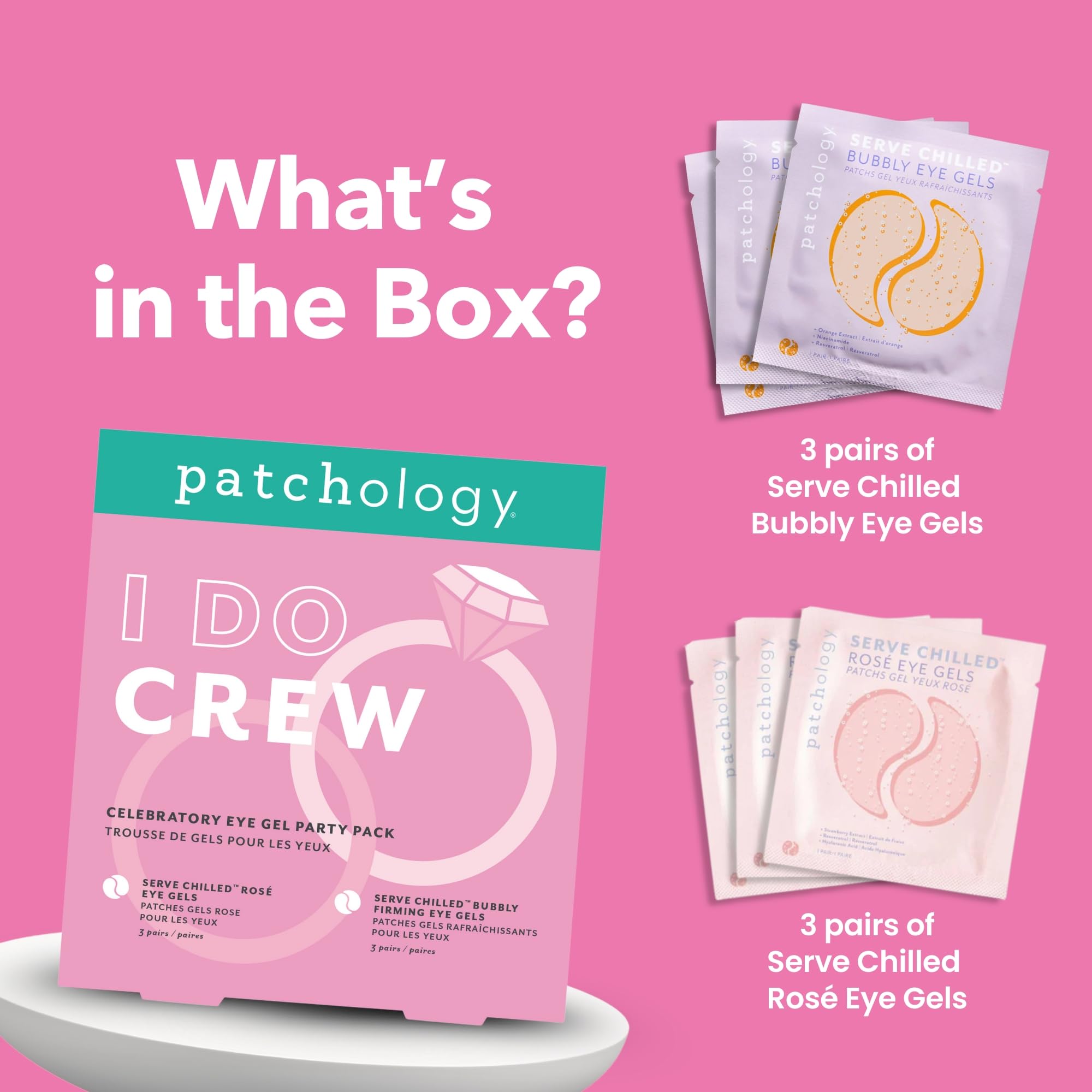 Patchology under-eye patch application on model showing quick bridal prep refresh