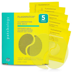 Patchology front packaging showing five pairs and benefits for quick brightening