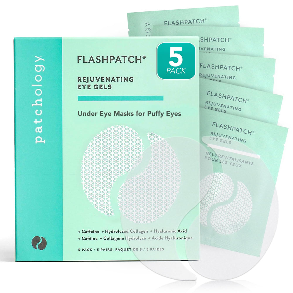 Patchology front packaging showing five pairs and compact travel design for convenience
