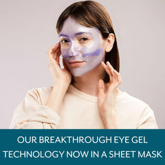 Patchology hydrogel mask in hand showing true size and easy application benefit