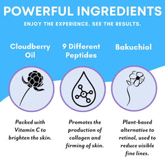Patchology cloudberry oil ingredient bottle indicating brightening