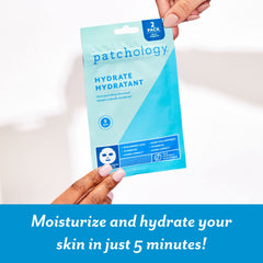 Patchology hyaluronic acid ingredient visual conveying moisture boost