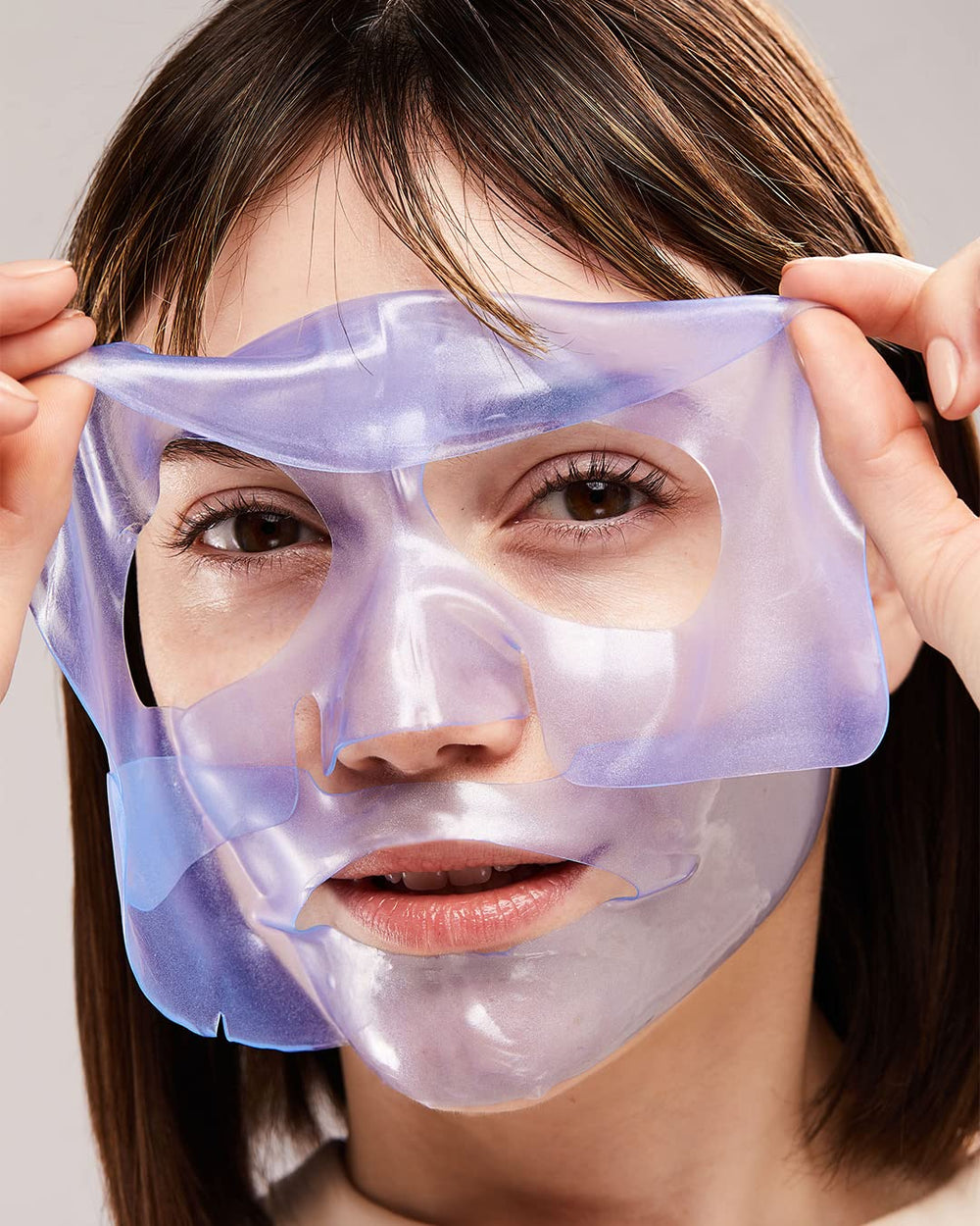 Patchology mask on bathroom counter styled for nighttime routine and self-care benefit