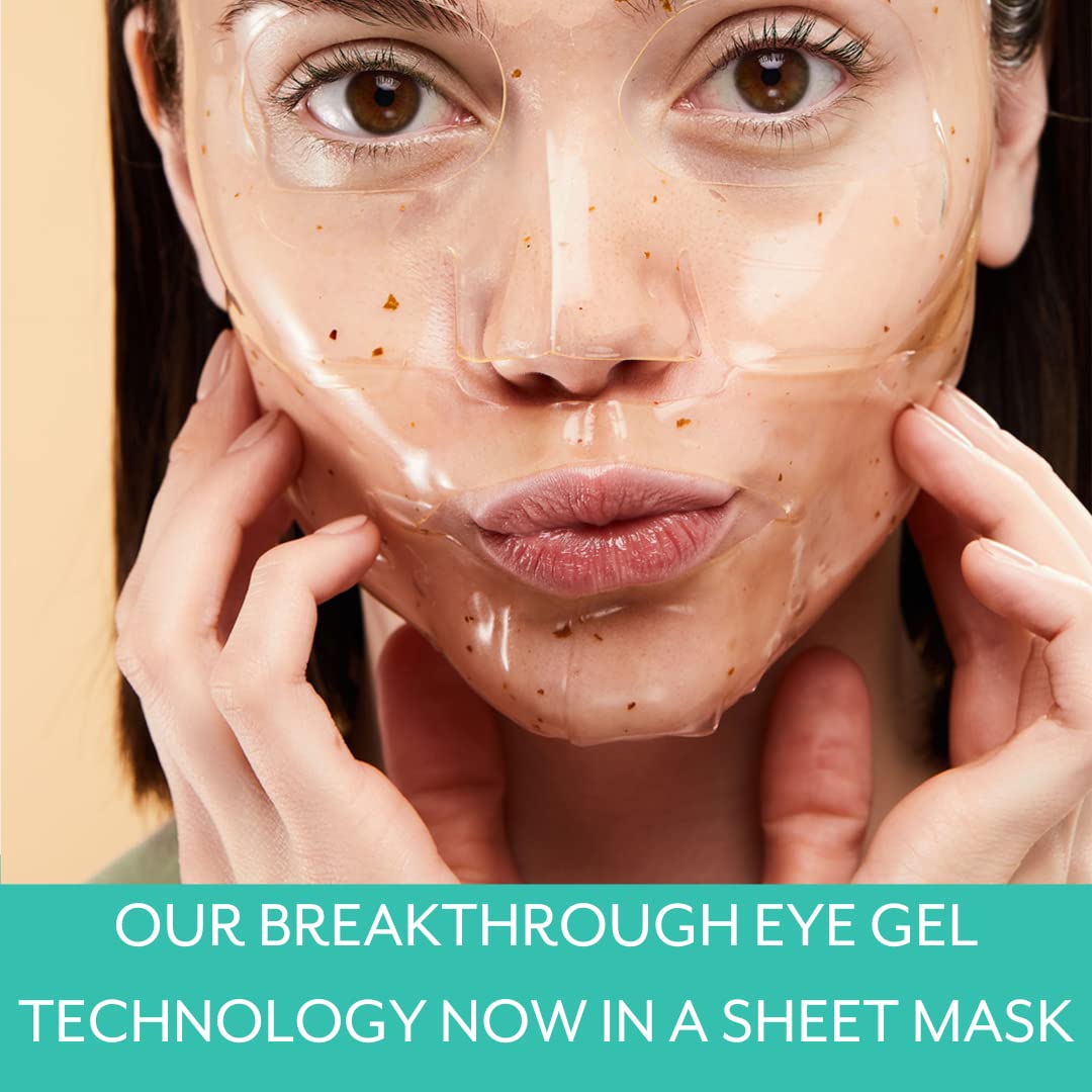 Patchology model wearing gel mask demonstrating comfortable fit