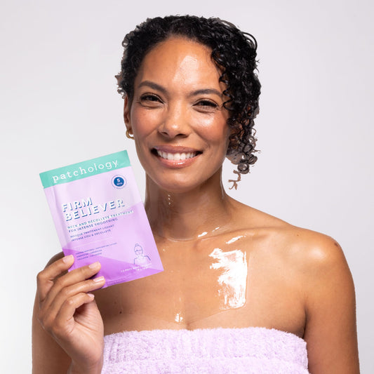 Patchology front packaging showing product and quick 5-minute benefit