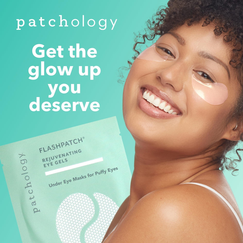 Patchology patch held in hand showing scale and easy single-use application benefit