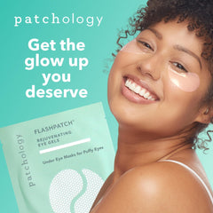 Patchology patch held in hand showing scale and easy single-use application benefit