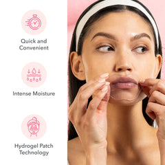 Patchology lip mask held in hand illustrating compact size and travel convenience