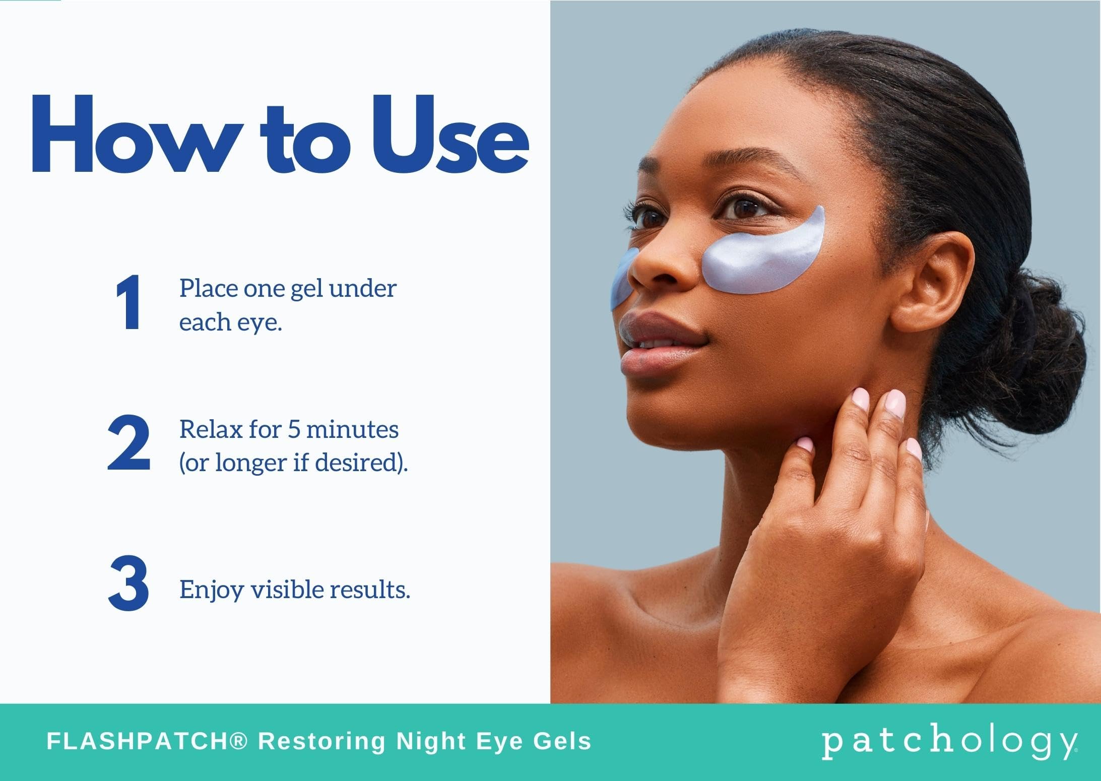 Patchology pack held in hand conveying compact travel-friendly size