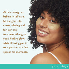Patchology patch beside fingers to show true size and scale