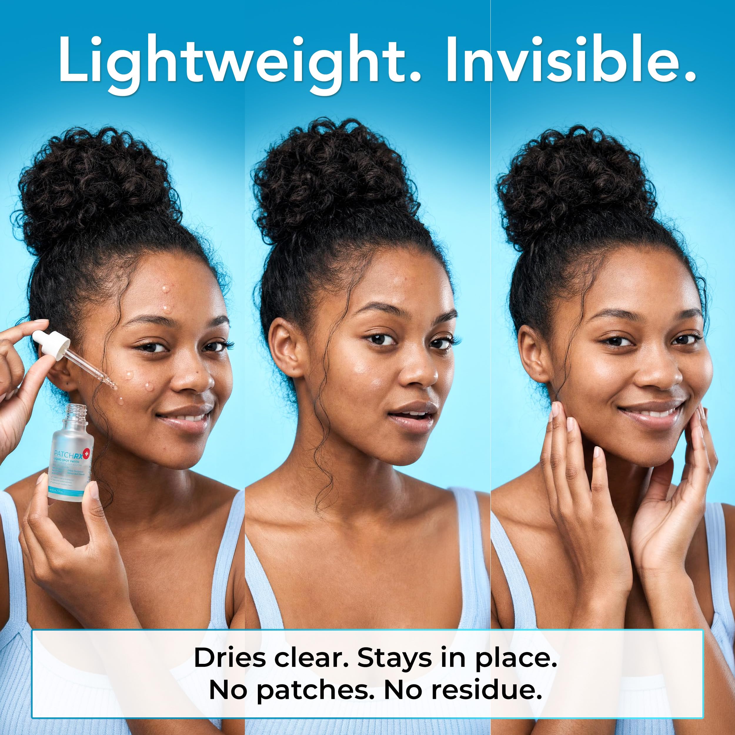 PatchRx under makeup demonstration benefit: discreet wear without transfer