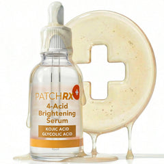 PatchRx bottle next to cotton pad showing size and daily use convenience