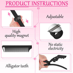 Patelai alligator clips gripping hair to secure sections and speed styling