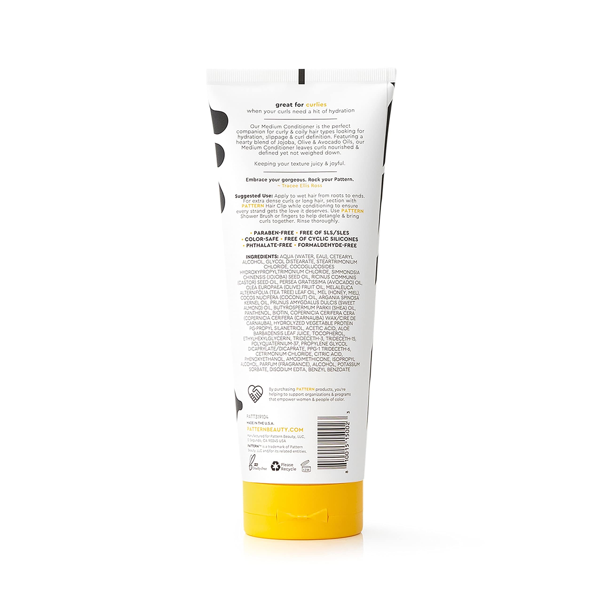 PATTERN conditioner after styling defined curls showing enhanced curl definition benefit