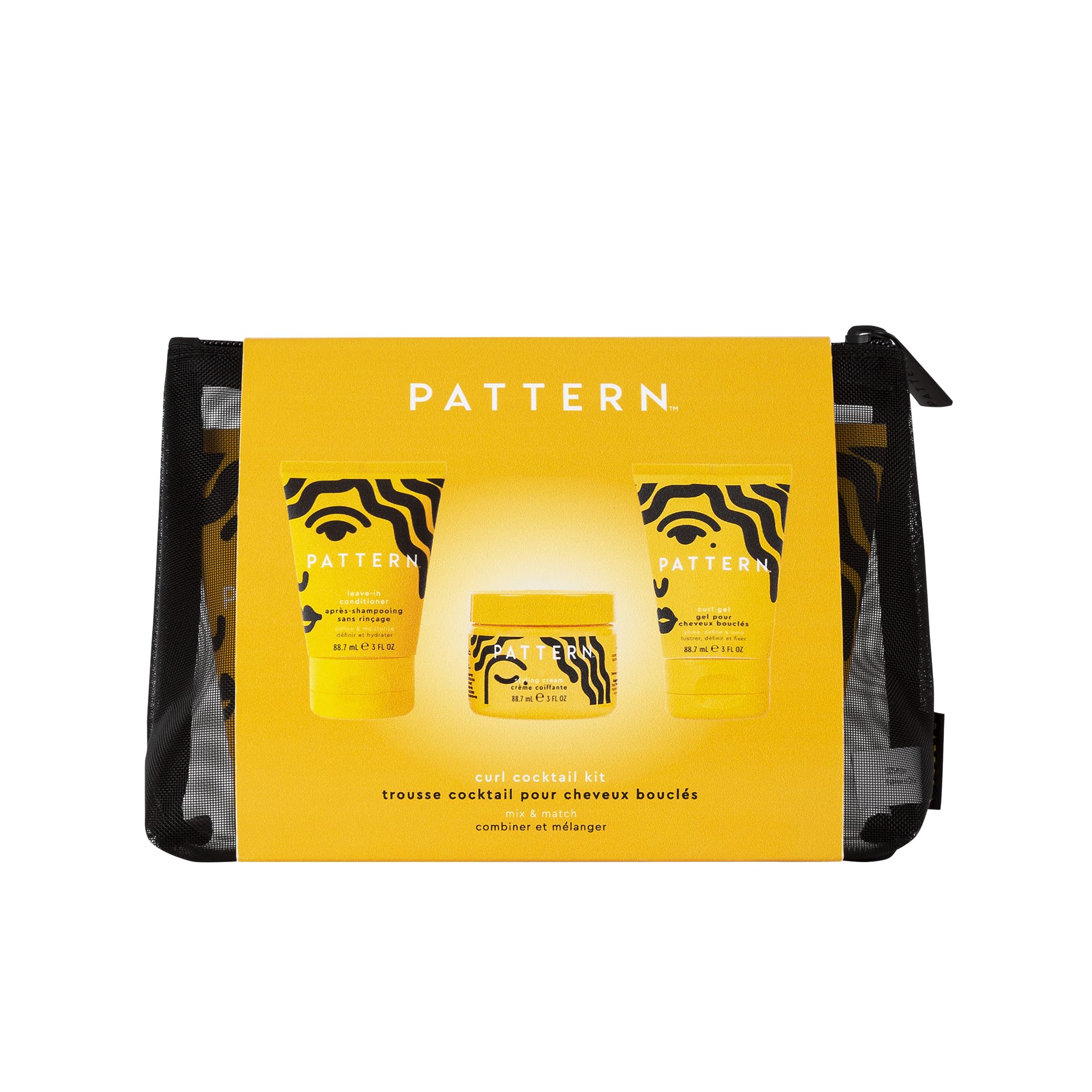 PATTERN mesh cosmetic bag detail highlighting breathable storage and stylish portability