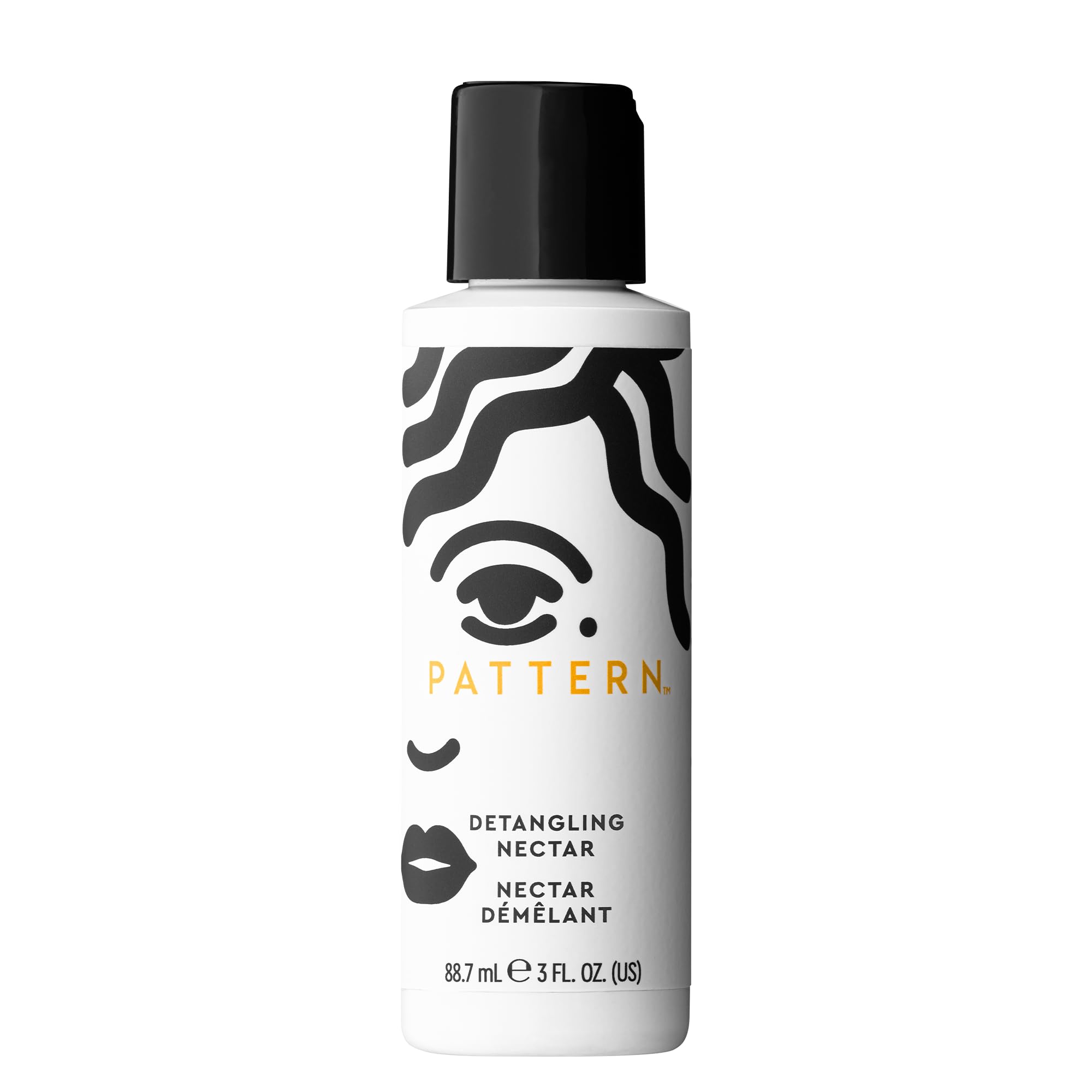 PATTERN detangling nectar bottle front view showing compact travel size and convenience