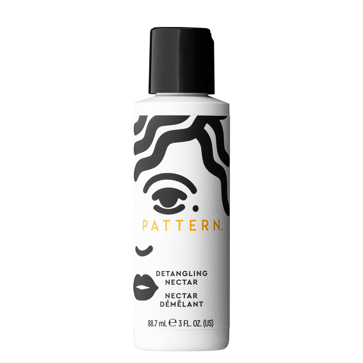 PATTERN detangling nectar bottle front view showing compact travel size and convenience