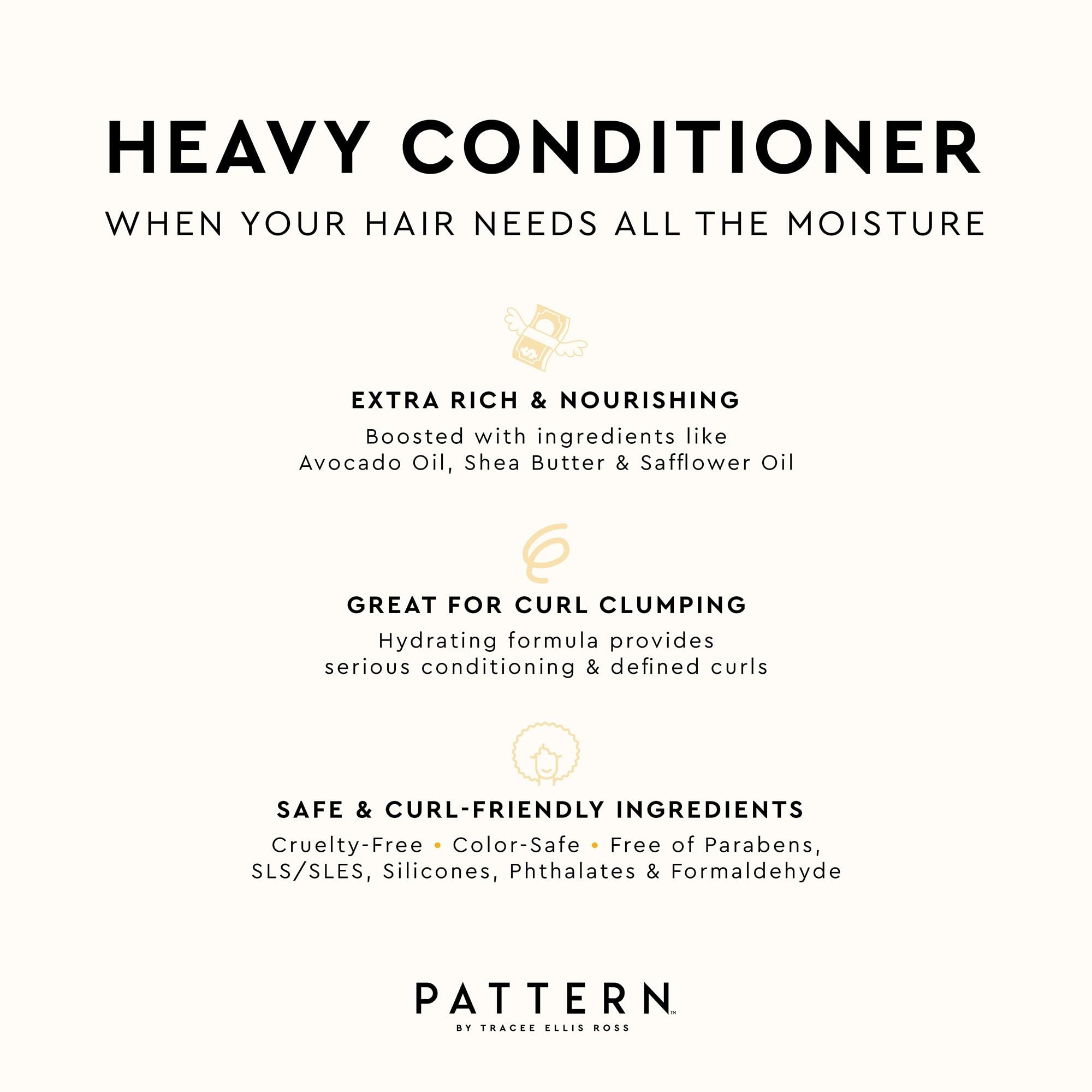 PATTERN heavy conditioner ingredient label clear view for clean-formula benefits