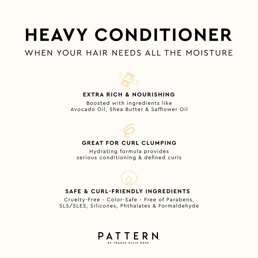 PATTERN heavy conditioner ingredient label clear view for clean-formula benefits