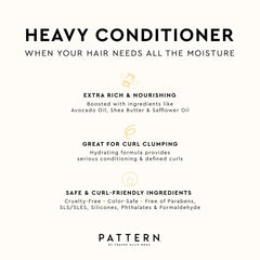 PATTERN heavy conditioner ingredient label clear view for clean-formula benefits