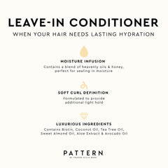 PATTERN before and after curls comparison showing improved definition and softness