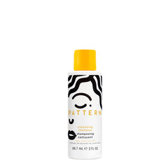 PATTERN mini cleansing shampoo front label shows matcha formula and travel convenience
