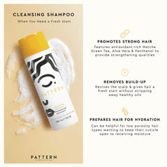 PATTERN shampoo handheld to show 3 fl oz size and easy packable advantage