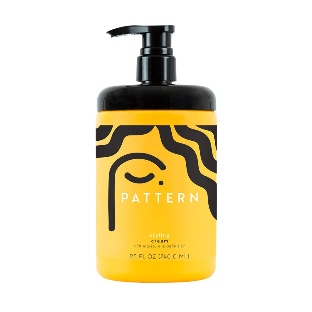 PATTERN styling cream front jug showing product branding and size benefit