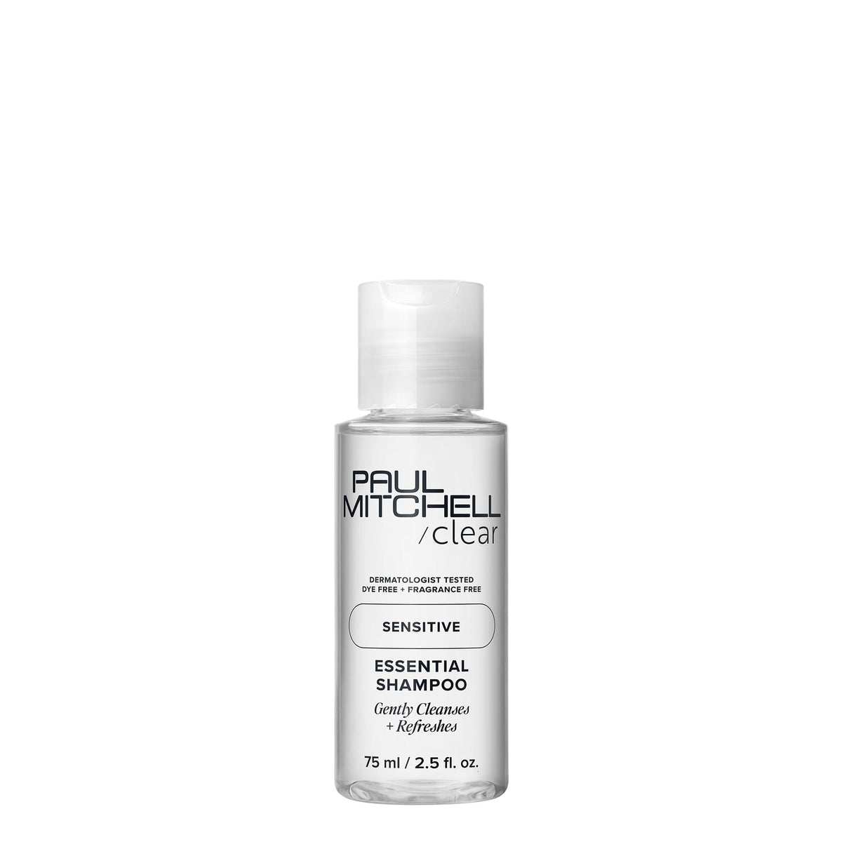 Paul Mitchell front bottle showing clean fragrance-free branding and easy travel use