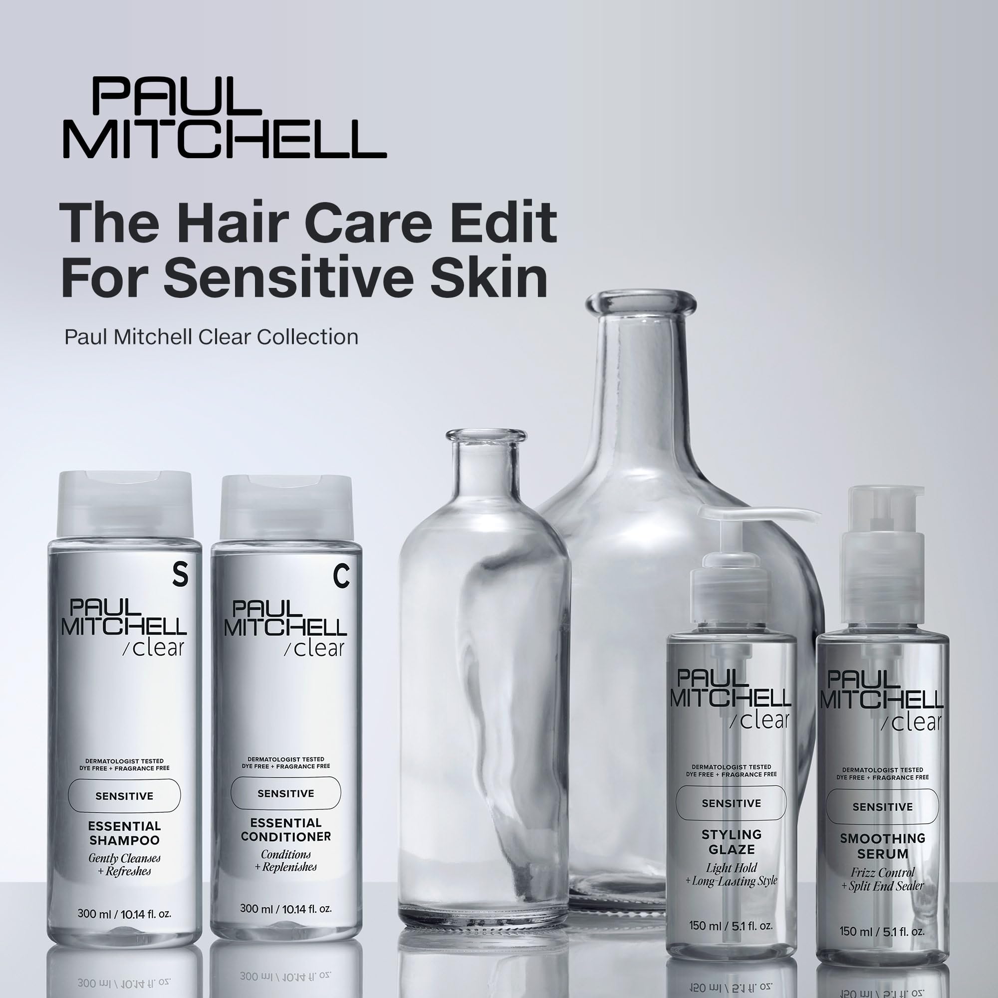 Paul Mitchell bottle next to a coin for size comparison and travel friendliness