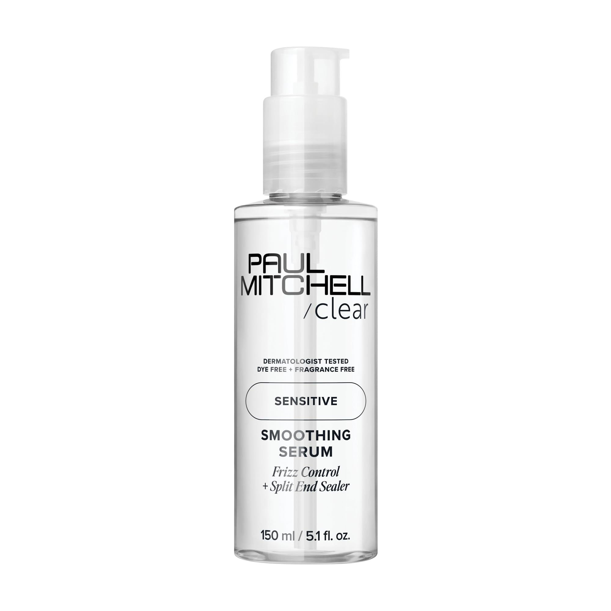 Paul Mitchell front packaging showing clear smoothing serum and benefit of gentle formula
