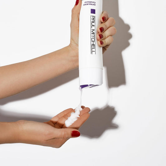 Paul Mitchell conditioner texture close-up showing lightweight, smooth feel