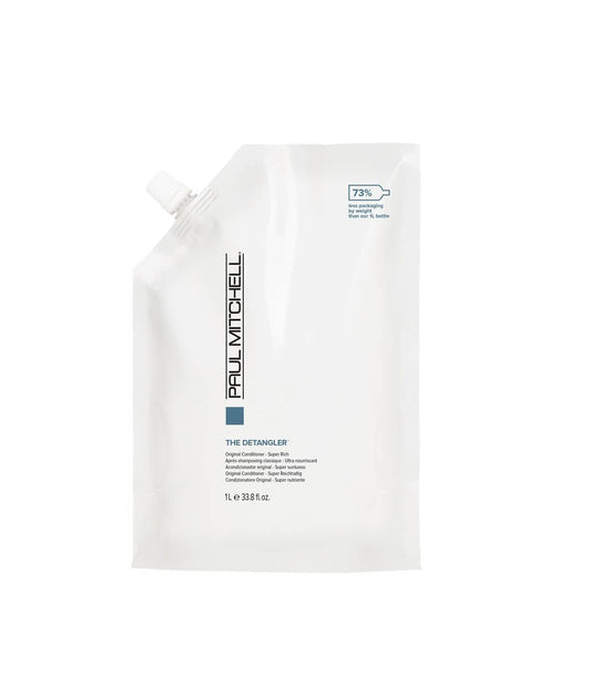 Paul Mitchell refill pouch front view showing product name and eco design benefit