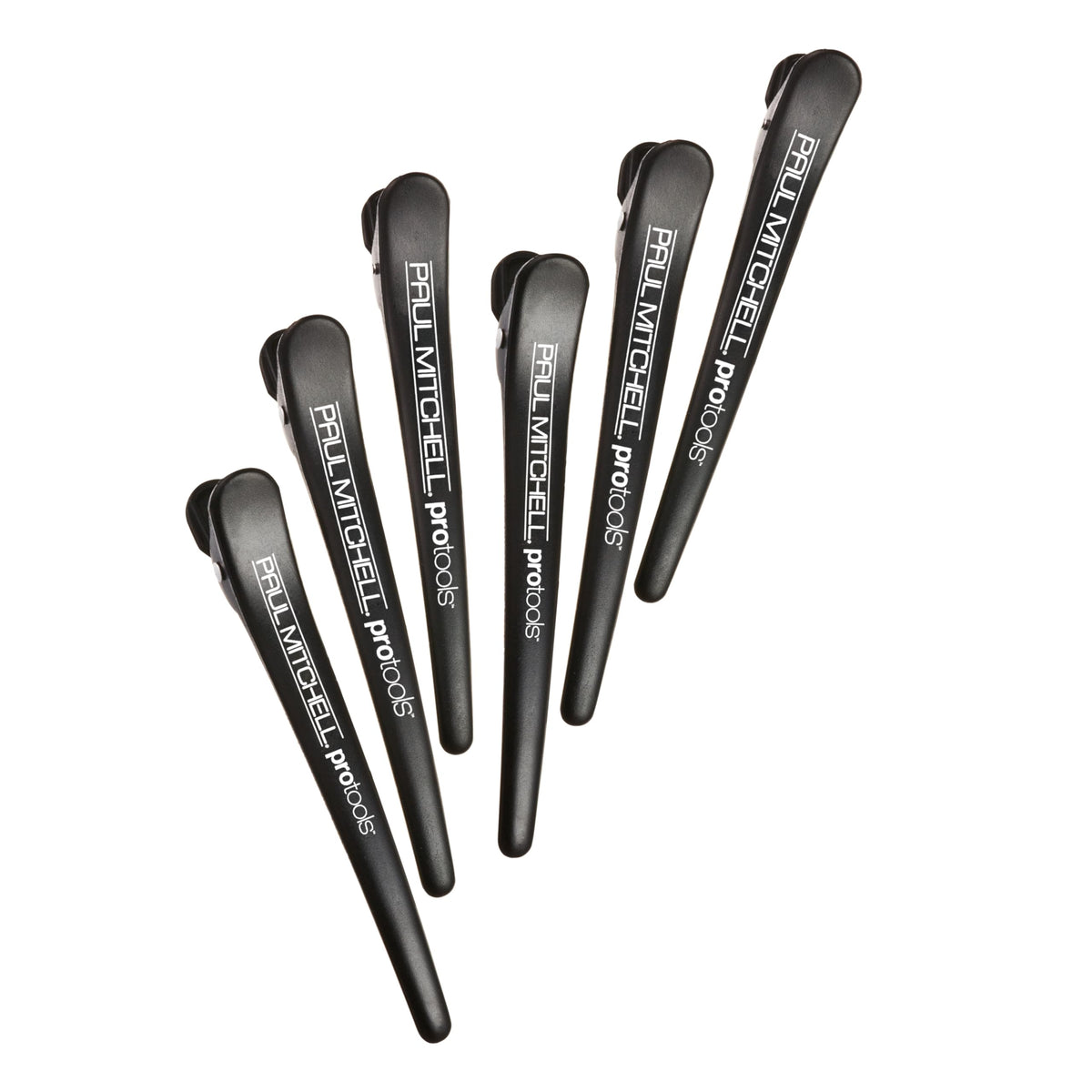 Paul Mitchell front view of six-sectioning clips showing professional finish and convenience