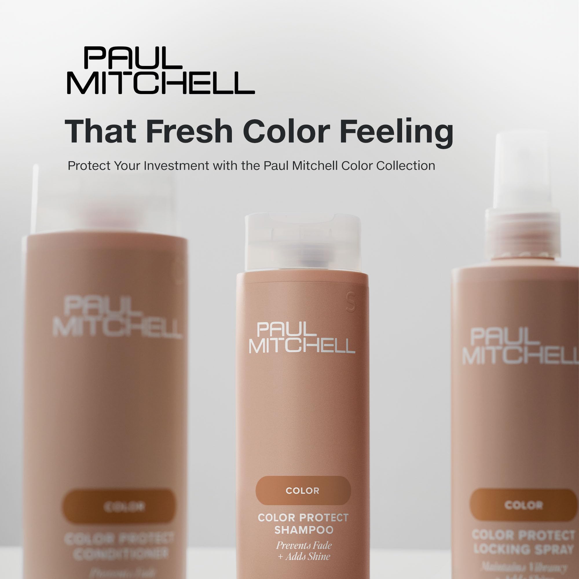 Paul Mitchell bottle emphasizing PCR packaging to reduce environmental impact