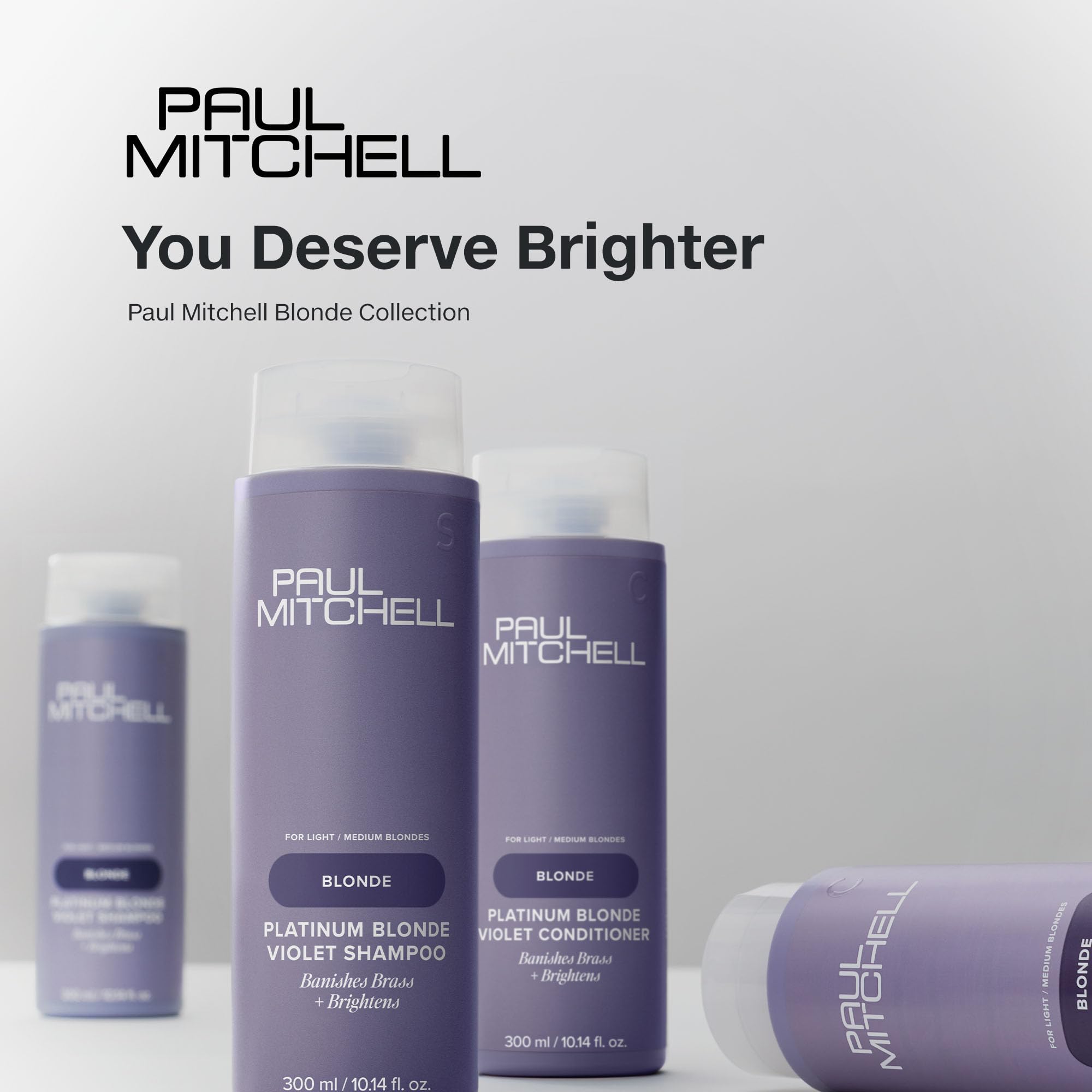 Paul Mitchell on bathroom shelf among products showing salon-quality routine benefit