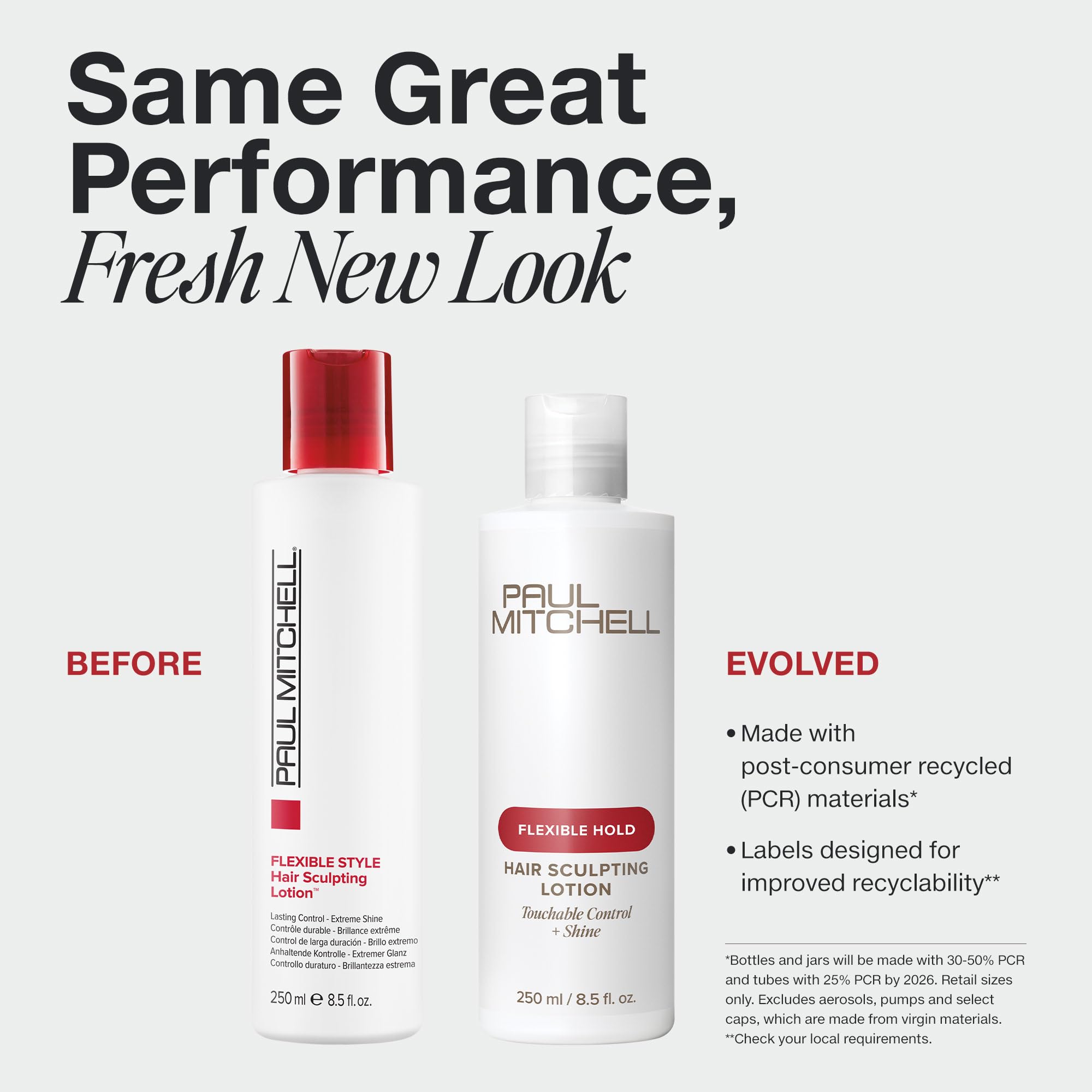 Paul Mitchell lotion texture pouring from bottle highlighting lightweight, workable consistency