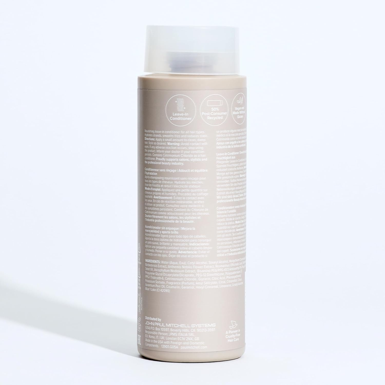 Paul Mitchell recycled packaging detail emphasizing reduced environmental impact