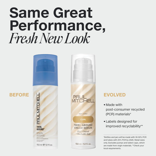 Paul Mitchell cap and pump detail highlighting recyclable packaging benefit