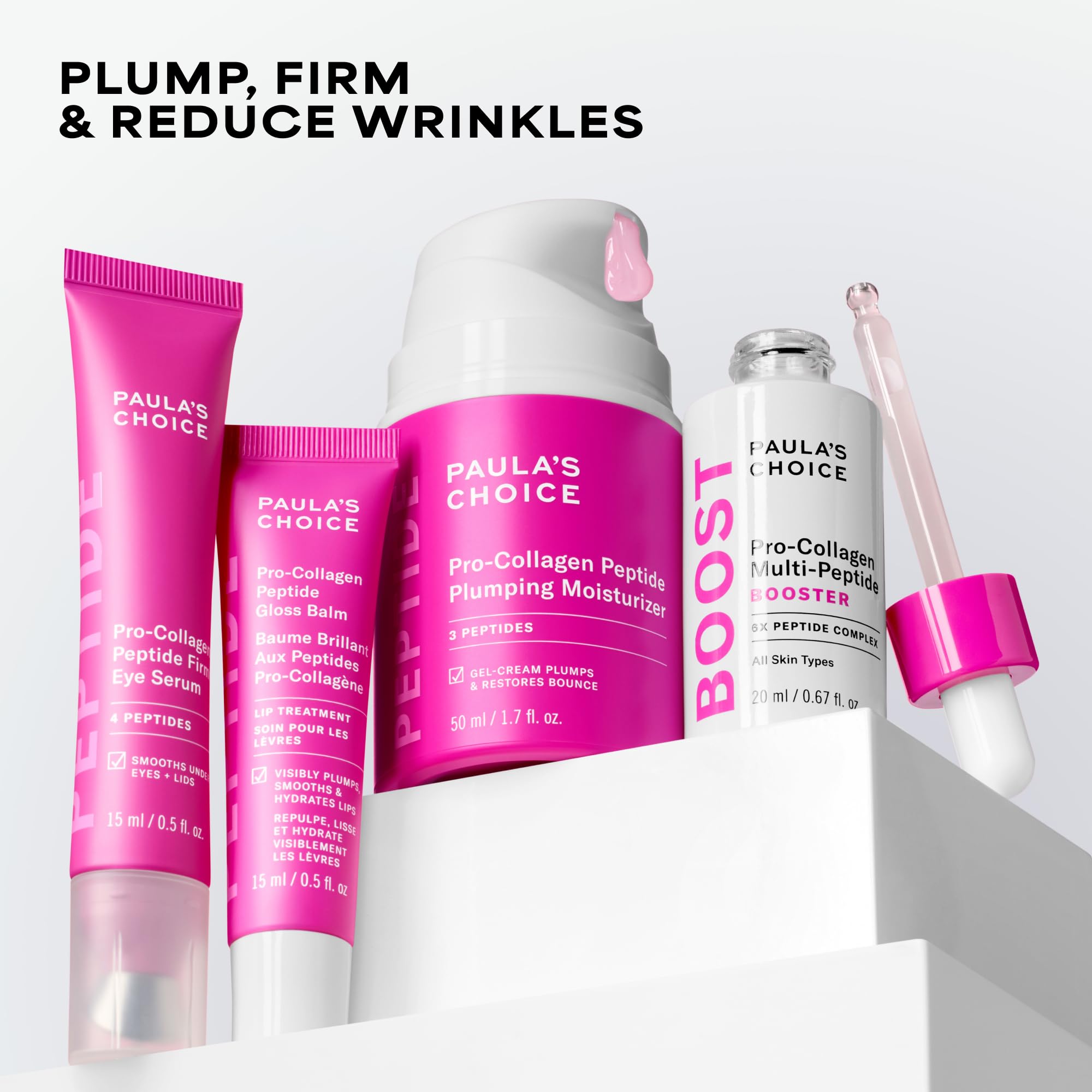 Paula's Choice product pressed near eye area illustrating visible smoothing