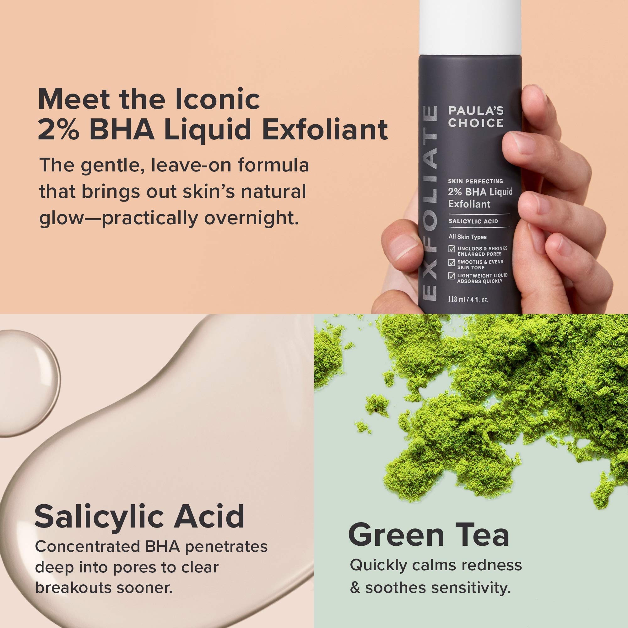 Paula's Choice BHA liquid drop detailing pore-clearing action