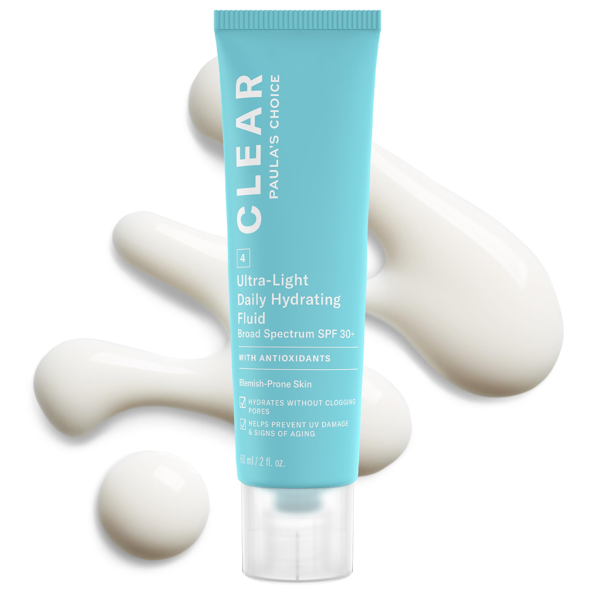 Paula's Choice front tube showing SPF label and matte finish benefit