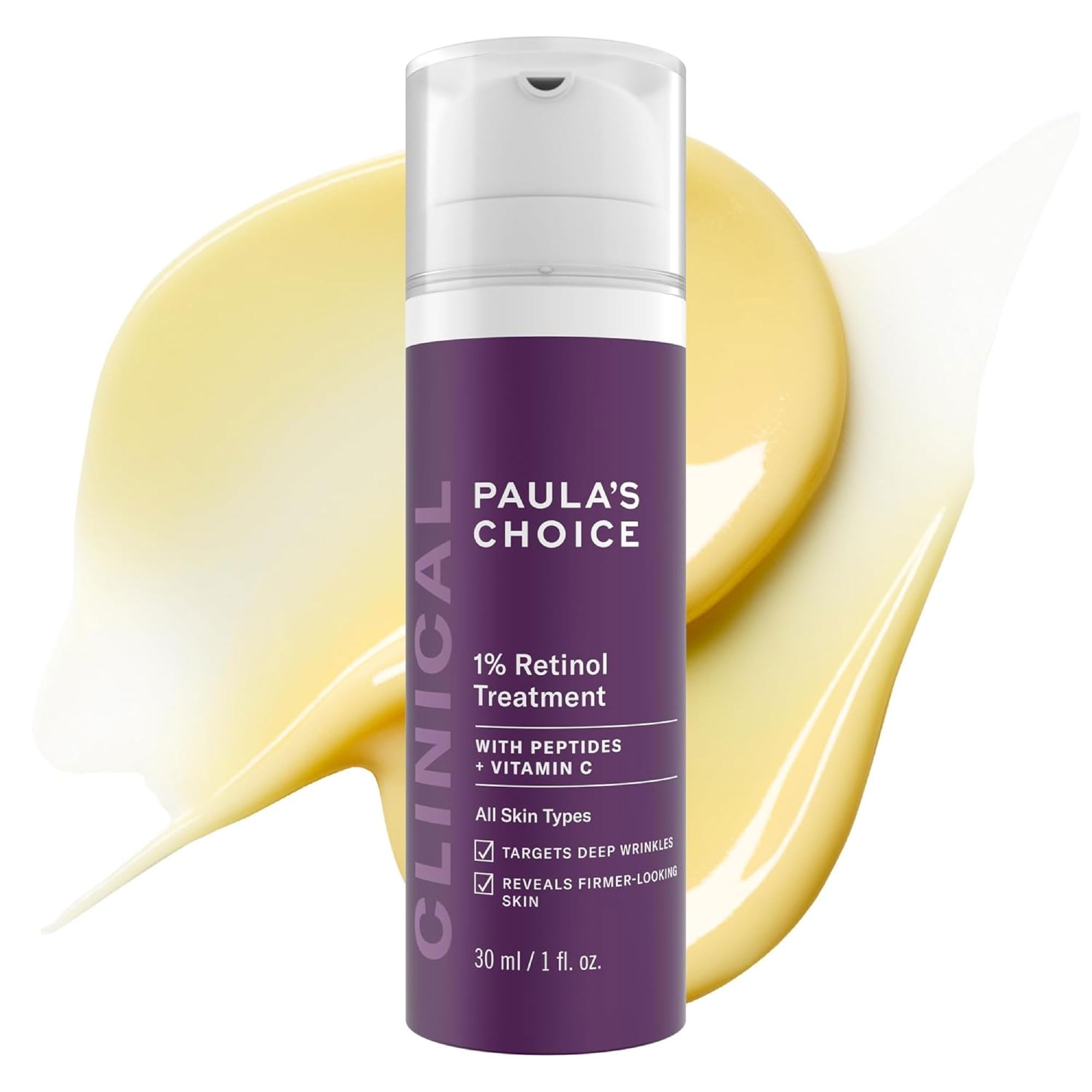 Paula's Choice front bottle view showing sleek packaging and professional benefits