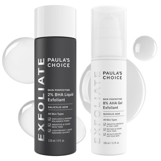 Paula's Choice duo front packaging showing bottles and benefits