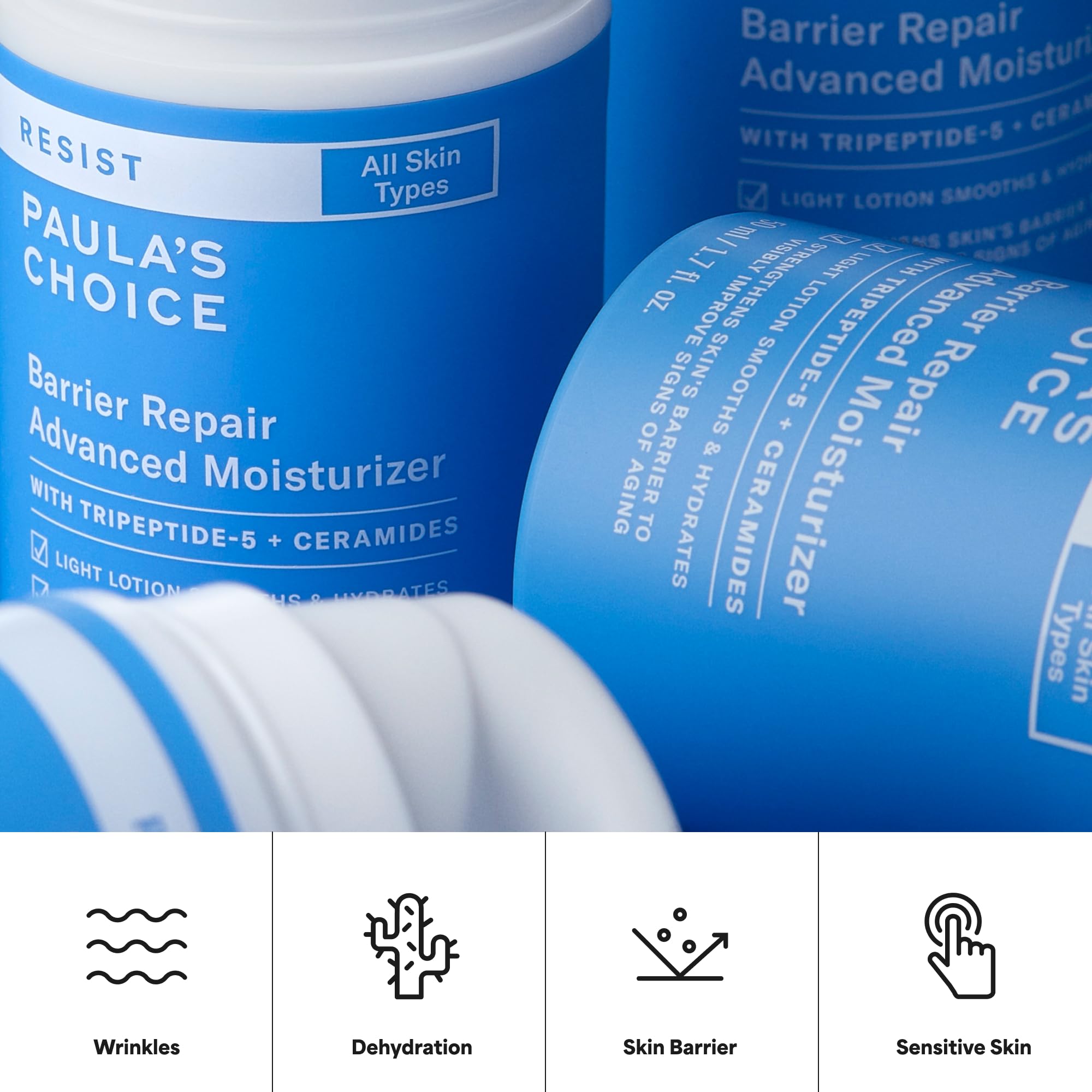 Paula's Choice moisturizer on fingertips demonstrating easy spreadability and nourishment