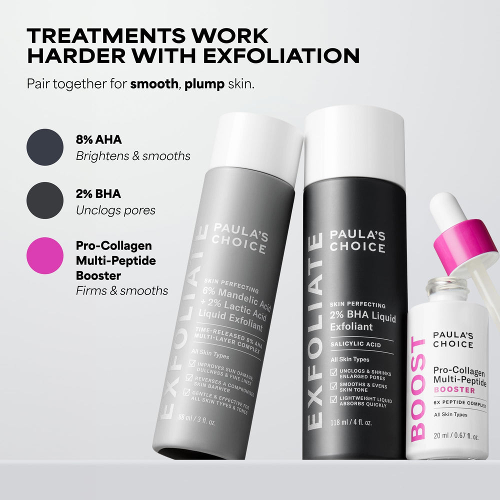 Paula's Choice bottle on bathroom counter in lifestyle setting for daily use